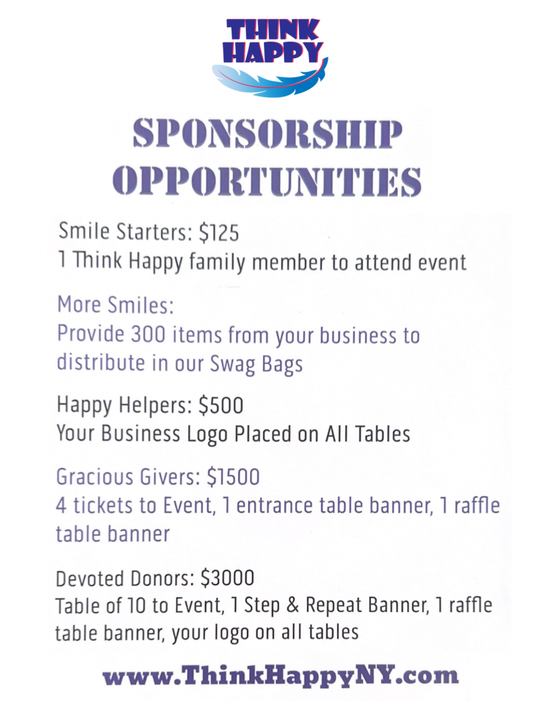 sponsership opportunities for the 3rd annual night for smiles.